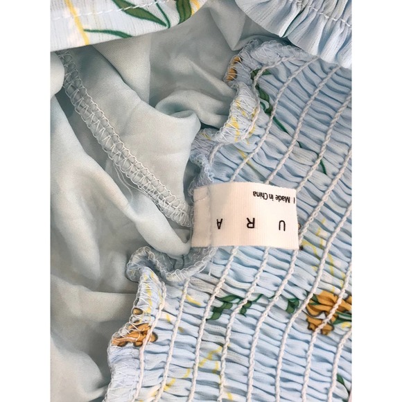 Women's Coastal Dress Tie Back 3/4 Lantern Sleeve Square Neck Ruffle Size Medium - Picture 6 of 12